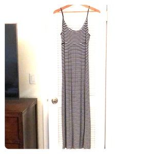 Calvin Klein Black and white striped maxi dress